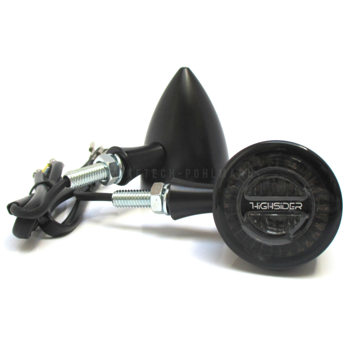 LED Blinker ROCKET BULLET mit Rücklicht und Bremslicht, schwarz