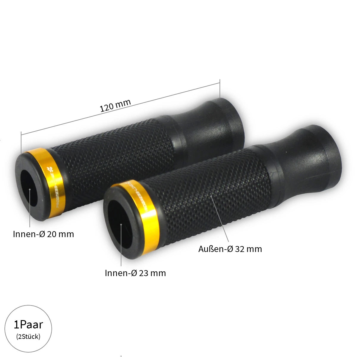 Lenkergriffe SELECT 1, 7/8 Zoll (22,2 mm), 120 mm, Gummi, Alu, gold