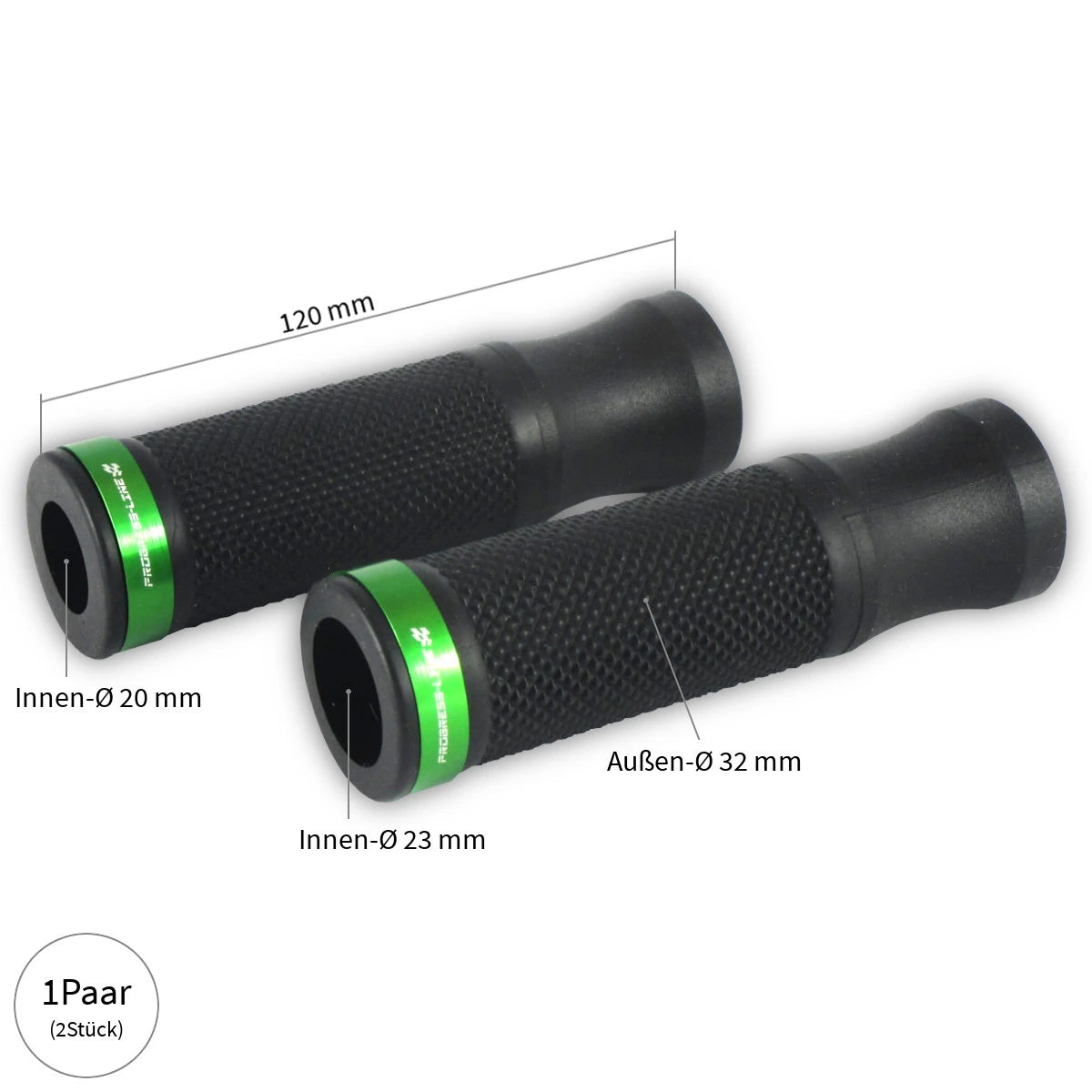 Lenkergriffe SELECT 1, 7/8 Zoll (22,2 mm), 120 mm, Gummi, Alu, grün