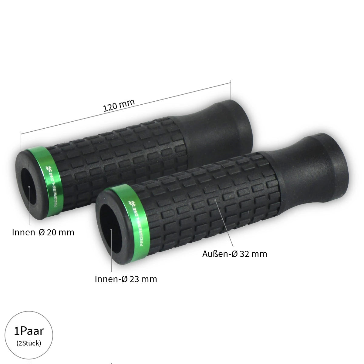 Lenkergriffe SELECT 2, Grün, 7/8 Zoll (22,2 mm), 120 mm, Gummi, Alu