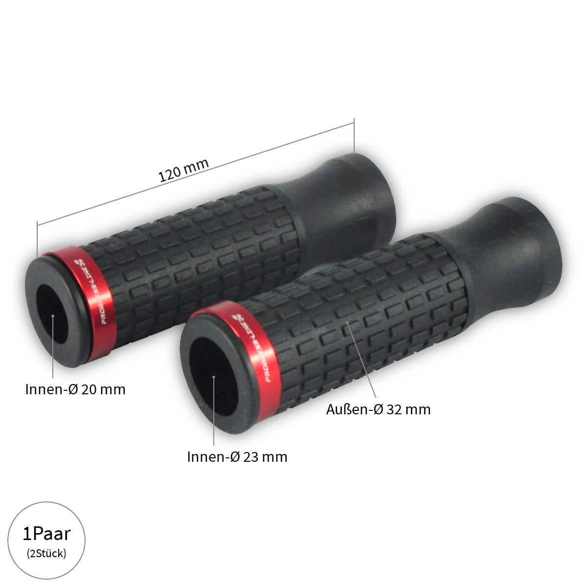 Lenkergriffe SELECT 2, Rot, 7/8 Zoll (22,2 mm), 120 mm, Gummi, Alu