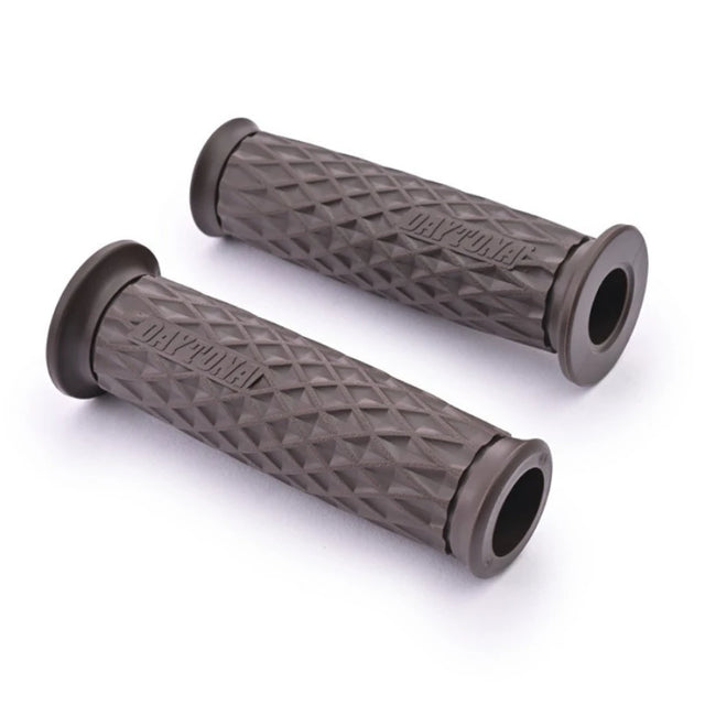 Lenkergriffe DAYTONA GGD-GRID, Braun, 7/8 Zoll (22,2 mm), 122 mm