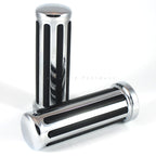 Choppergriffe CUSTOM, 7/8 Zoll (22,2 mm), 130 mm, Gummi, Metall chrom