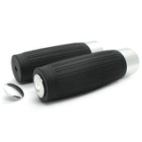 Lenkergriffe CUSTOM, Silber, 7/8 Zoll (22,2 mm), 125 mm, Gummi, Alu