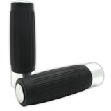 Lenkergriffe CUSTOM, Silber, 7/8 Zoll (22,2 mm), 125 mm, Gummi, Alu
