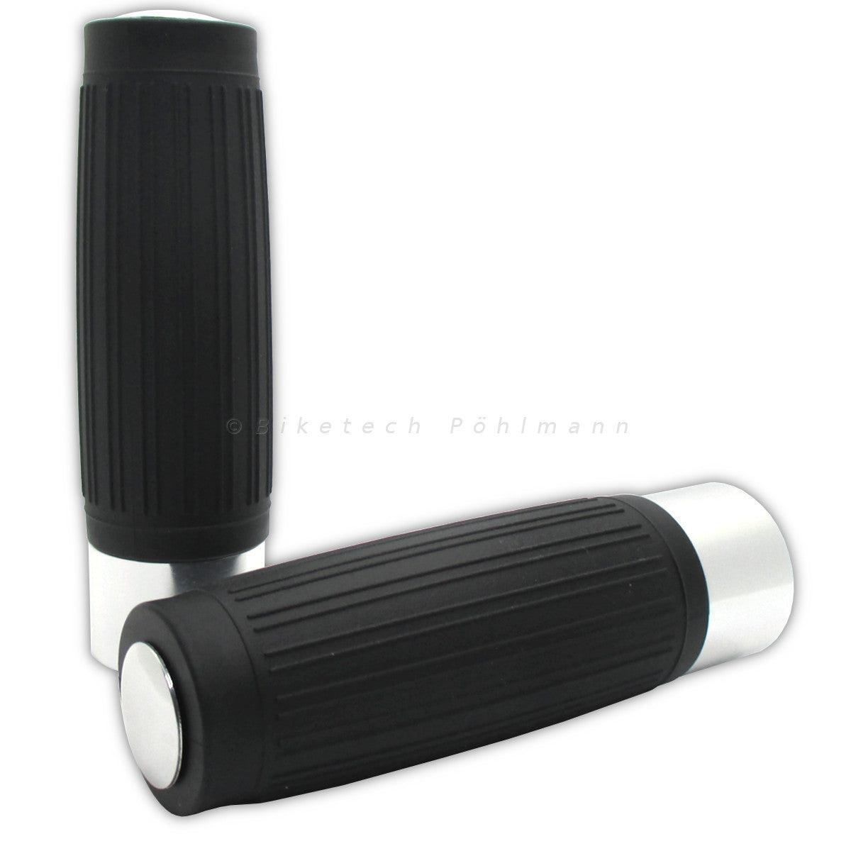 Lenkergriffe CUSTOM, silber, 1 Zoll (25,4 mm), 125 mm, Gummi, Alu