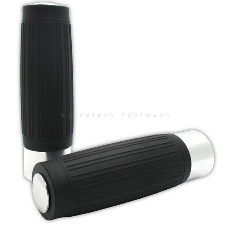 Lenkergriffe CUSTOM, silber, 1 Zoll (25,4 mm), 125 mm, Gummi, Alu