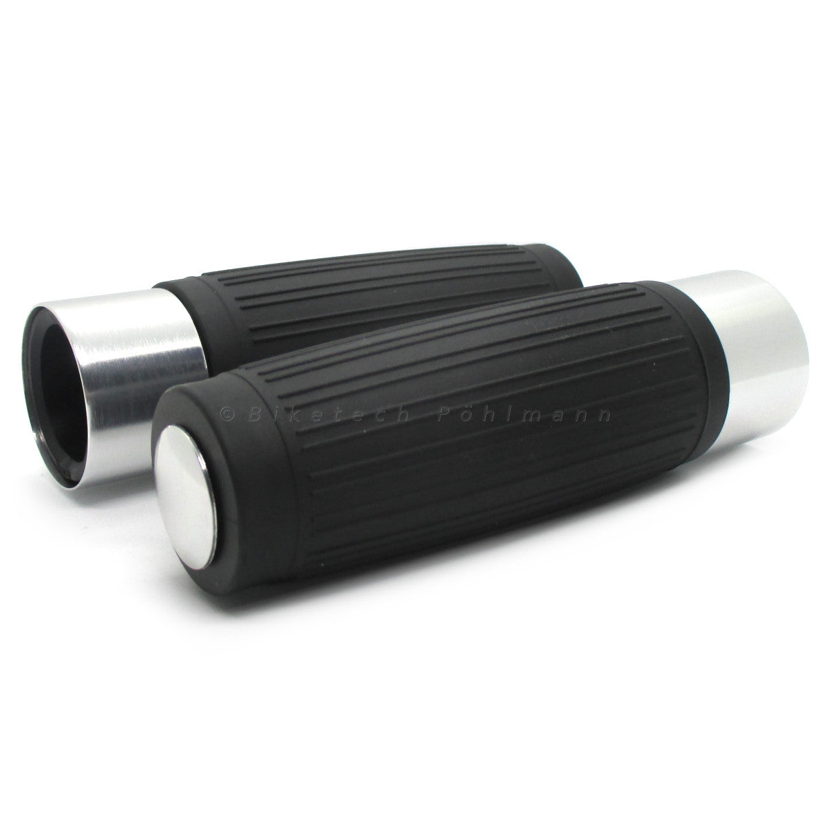 Lenkergriffe CUSTOM, silber, 1 Zoll (25,4 mm), 125 mm, Gummi, Alu