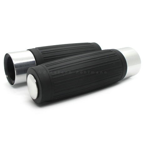 Lenkergriffe CUSTOM, silber, 1 Zoll (25,4 mm), 125 mm, Gummi, Alu