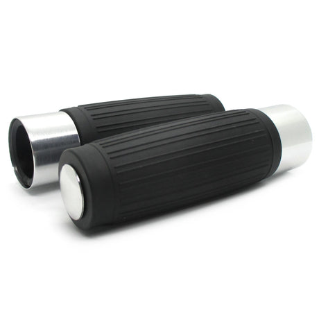 Lenkergriffe CUSTOM, Silber, 1 Zoll (25,4 mm), 125 mm, Gummi, Alu