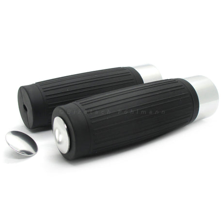 Lenkergriffe CUSTOM, silber, 1 Zoll (25,4 mm), 125 mm, Gummi, Alu