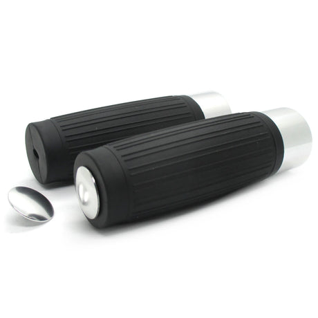 Lenkergriffe CUSTOM, Silber, 1 Zoll (25,4 mm), 125 mm, Gummi, Alu
