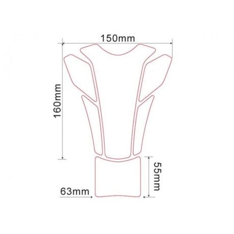 Tankpad Keiti TYM-310R, Rot, Yamaha R Racing Team, 6-teilig, HxB 21,5x15/6,3 cm