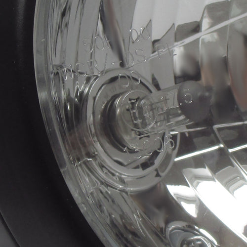 7 Zoll Scheinwerfer BRITISH STYLE schwarz, klar, seitliche Befestigung