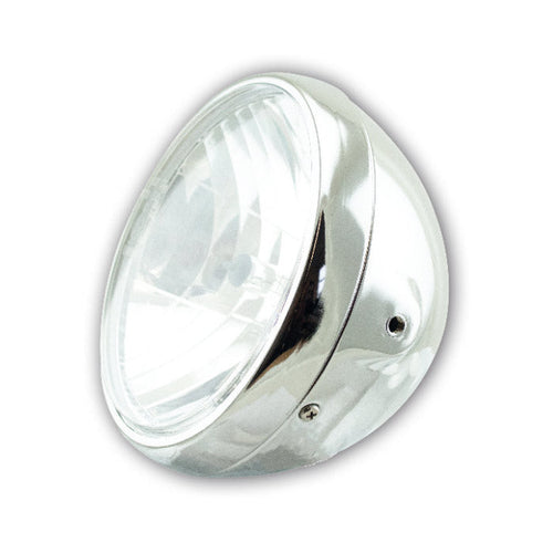7 Zoll Scheinwerfer BRITISH STYLE verchromt, klar, seitliche Befestigung