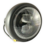 LED-Scheinwerfer PEARL, schwarz matt, 5 3/4 Zoll, seitliche Befestigung