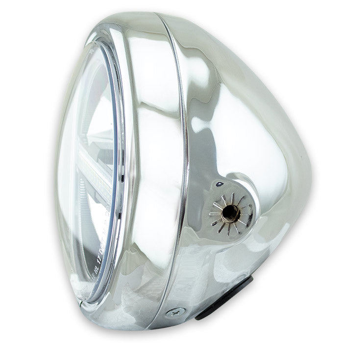 LED-Scheinwerfer HORIZON, chrom, 5 3/4 Zoll, seitliche Befestigung