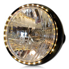 7 Zoll Scheinwerfer NEW NEVO schwarz mit LED Ring, seitliche Befestigung