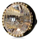 7 Zoll Scheinwerfer NEW NEVO schwarz mit LED Ring, seitliche Befestigung
