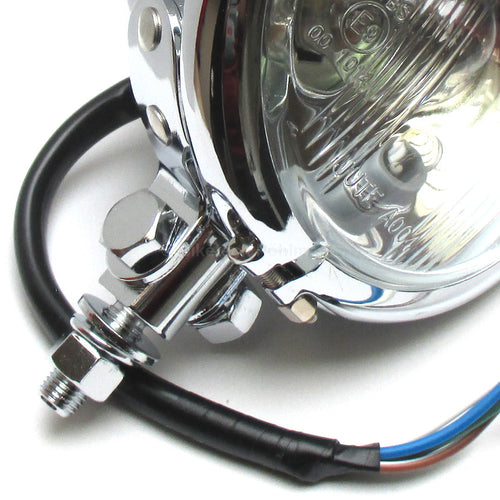 4 1/2 Zoll Scheinwerfer MINI BATES STYLE, verchromt, untere Befestigung