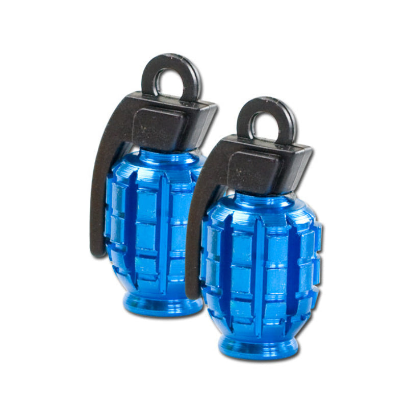 Ventilkappen Paar Progress-Line Granaten Optik blau