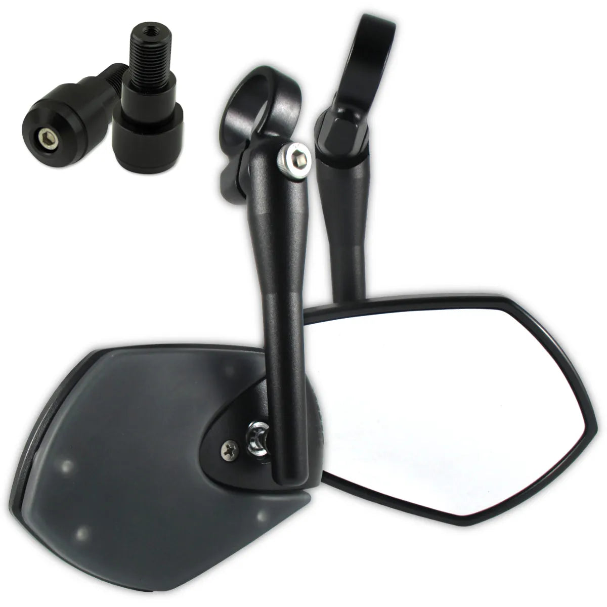 Lenkerendenspiegel Paar Progress-Line Shield schwarz, E-geprüft, Yamaha M16