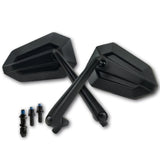 Lenkerspiegel Paar Stream schwarz, Aluminium, E-geprüft, M10x1.25 & HD Adapter