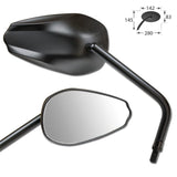 Lenkerspiegel Paar Como schwarz, Aluminium, E-geprüft, M10x1.25 Adapter