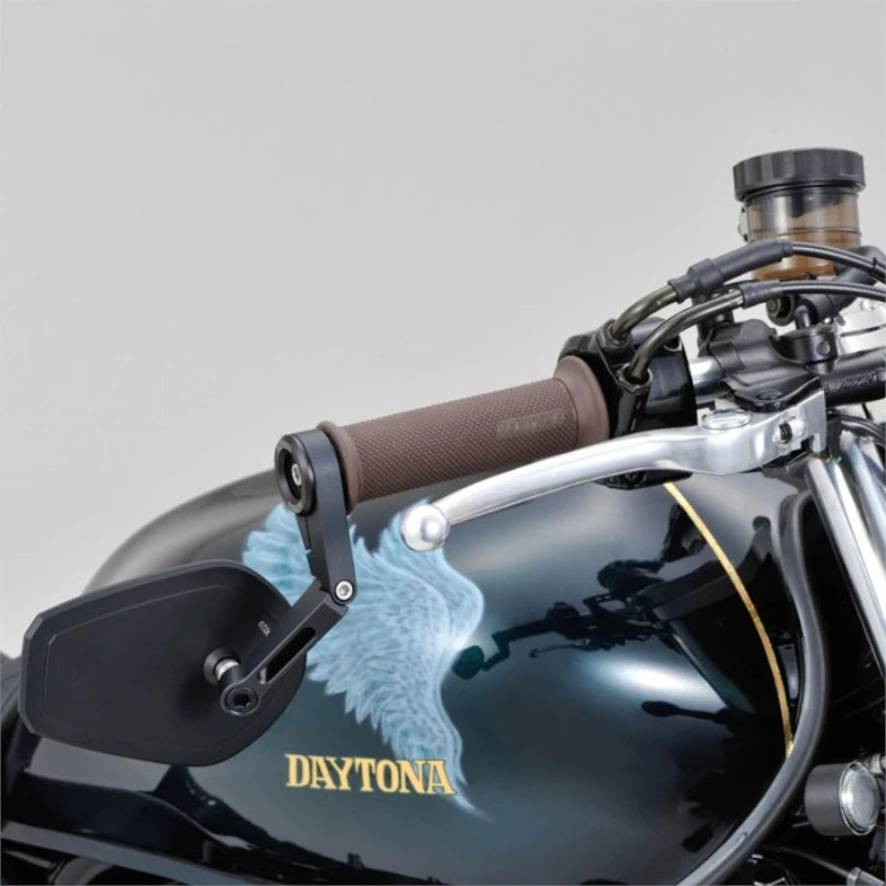 Lenkerendenspiegel Daytona D-Mirror 15, Schwarz, E-geprüft, Ø 22-30 mm