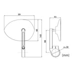 Lenkerendenspiegel D-MIRROR 23, Aufnahme Ø 30 x B 12 mm