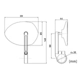 Lenkerendenspiegel D-MIRROR 23, Aufnahme Ø 30 x B 12 mm