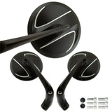 Lenkerspiegel Paar Ego 4 schwarz, Aluminium, E-geprüft, M10 & M8 Adapter