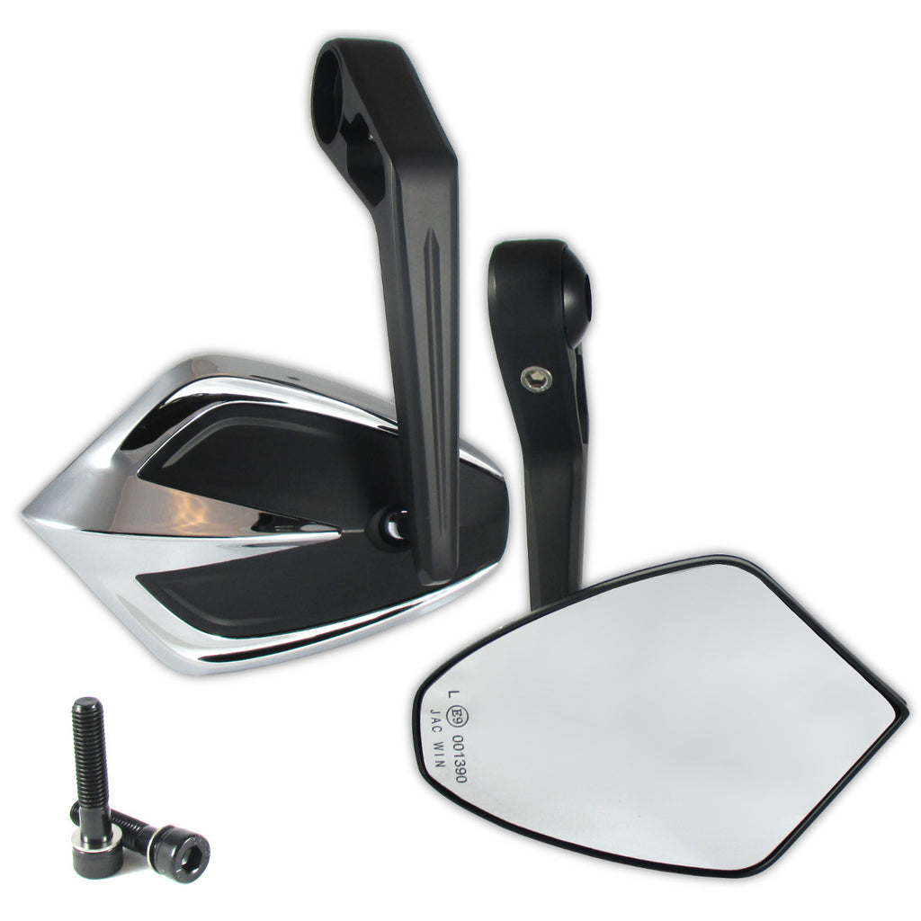 Lenkerendenspiegel Paar Progress-Line Move, Chrom, E-geprüft, für Kawasaki M8