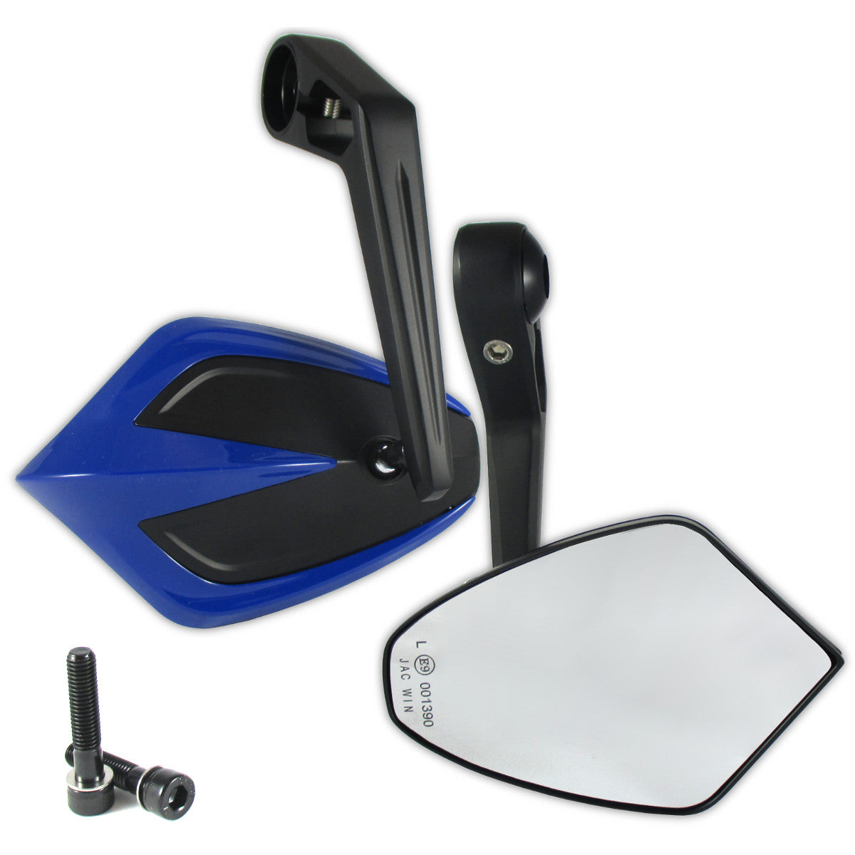 Lenkerendenspiegel Paar Progress-Line Move, Blau, E-geprüft, für Kawasaki M8