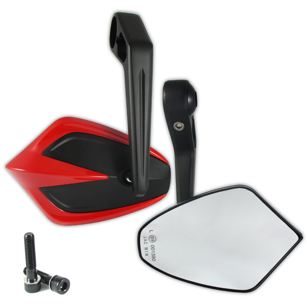 Lenkerendenspiegel Paar Progress-Line Move, Rot, E-geprüft, für Kawasaki M8