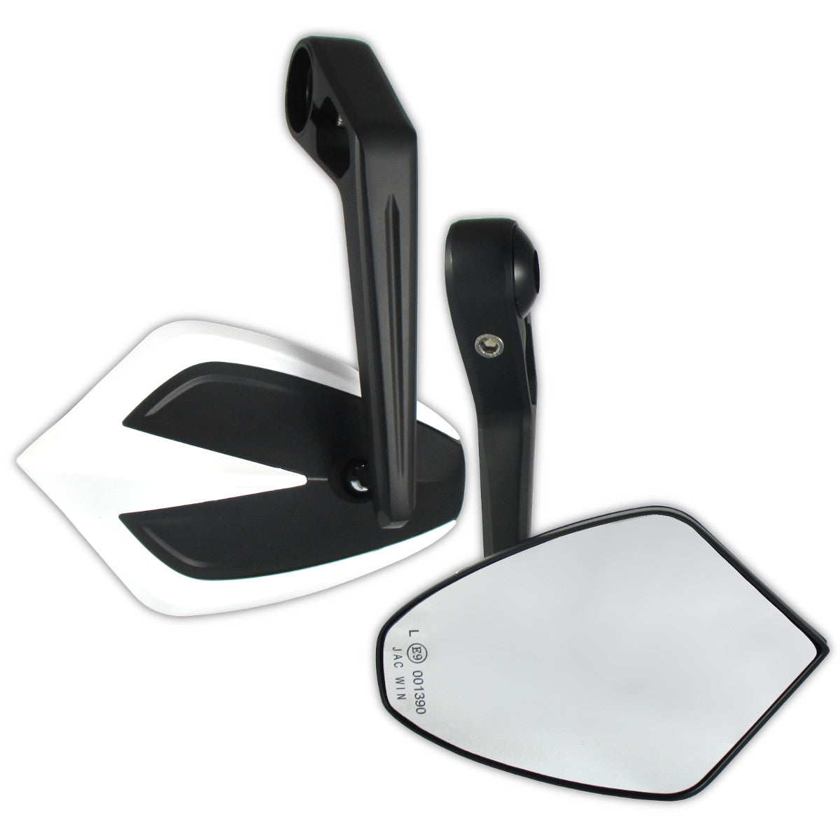 Lenkerendenspiegel Paar Progress-Line Move, Weiß, E-geprüft, für M6 Schrauben