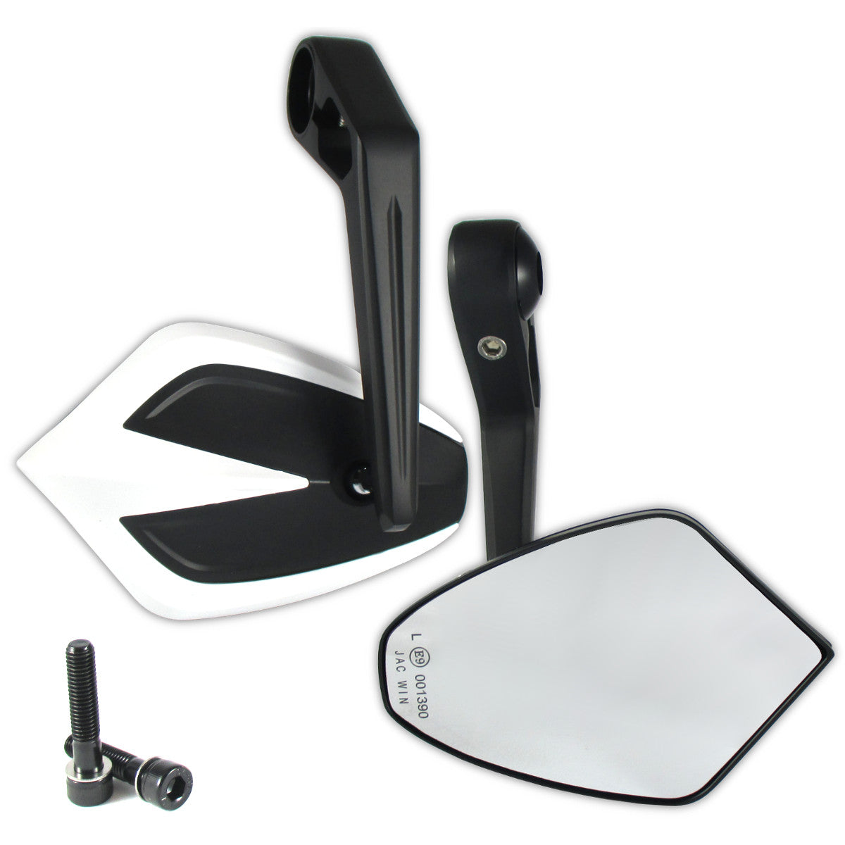 Lenkerendenspiegel Paar Progress-Line Move, Weiß, E-geprüft, für Kawasaki M8