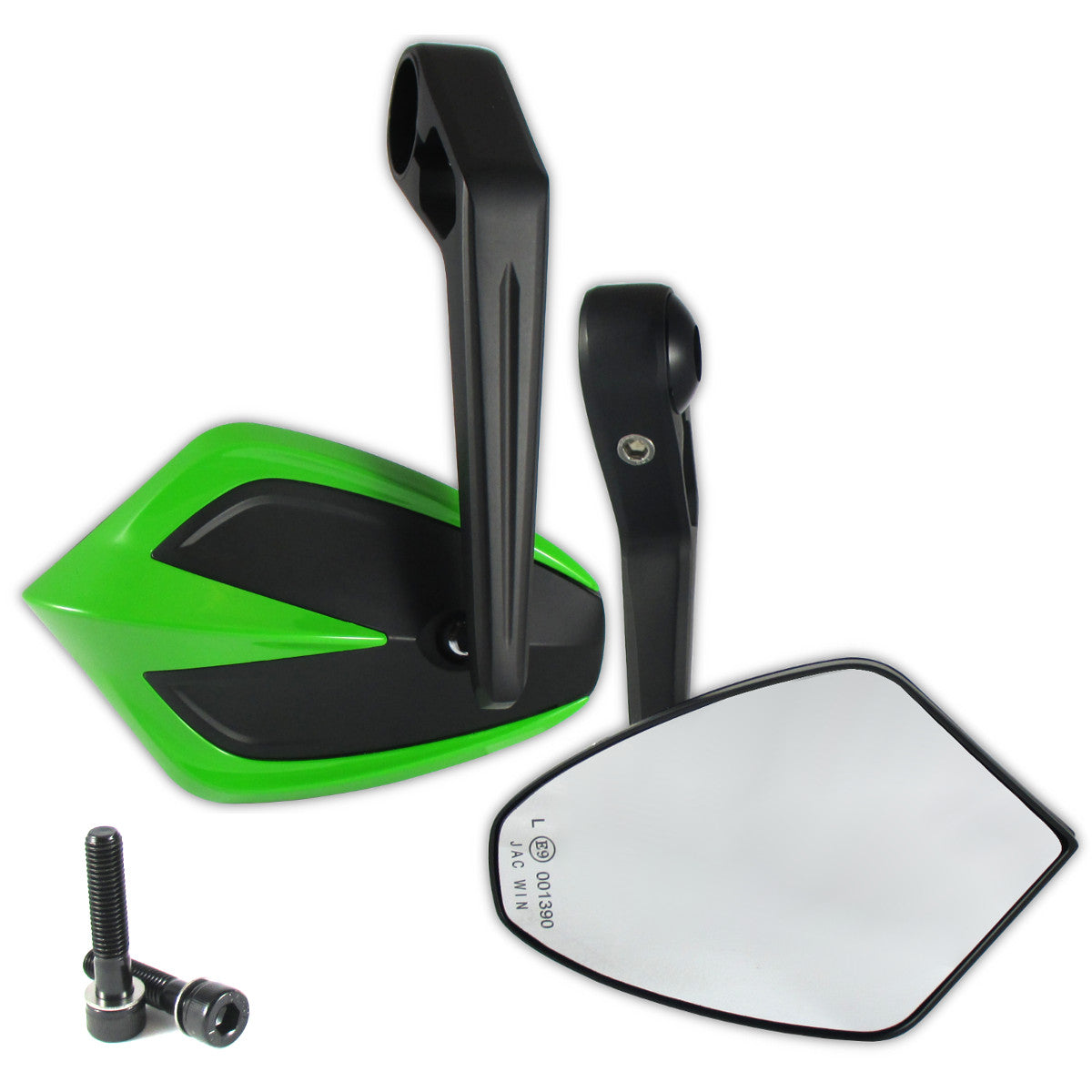 Lenkerendenspiegel Paar Progress-Line Move, Grün, E-geprüft, für Kawasaki M8