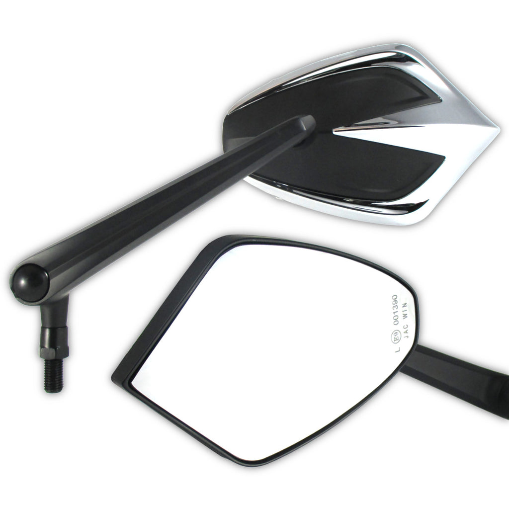 Lenkerspiegel Paar Progress-Line Move, Chrom, Alu & ABS, E-geprüft, M10 Gewinde