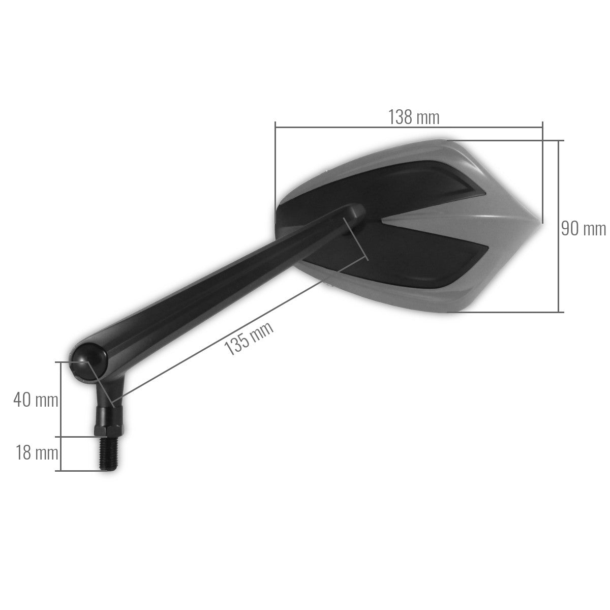 Lenkerspiegel Paar Progress-Line Move, Chrom, Alu & ABS, E-geprüft, M10 Gewinde