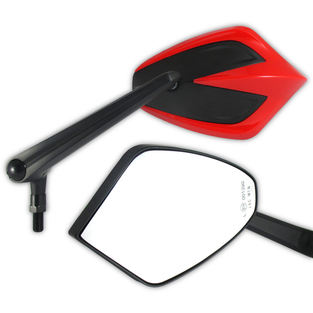 Lenkerspiegel Paar Progress-Line Move, Rot, Alu & ABS, E-geprüft, M10 Gewinde