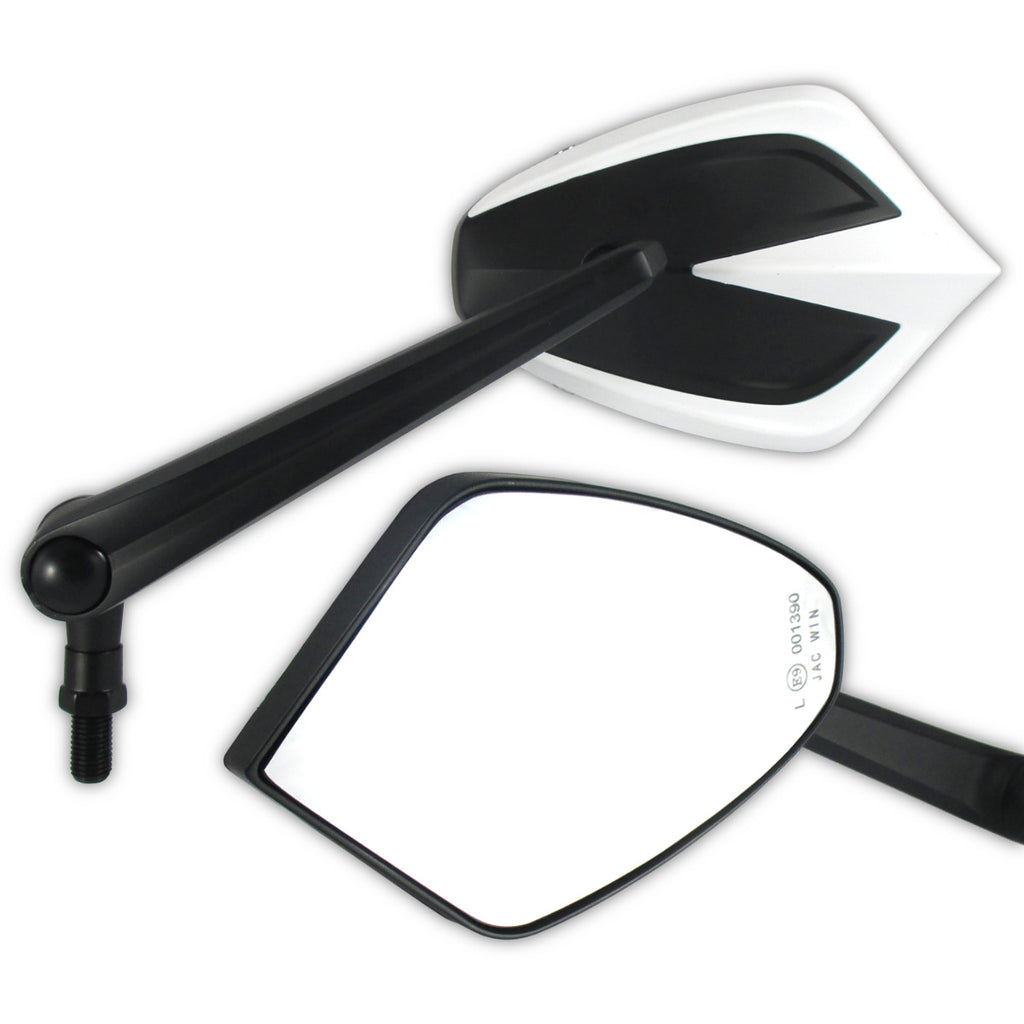 Lenkerspiegel Paar Progress-Line Move, Weiß, Alu & ABS, E-geprüft, M10 Gewinde