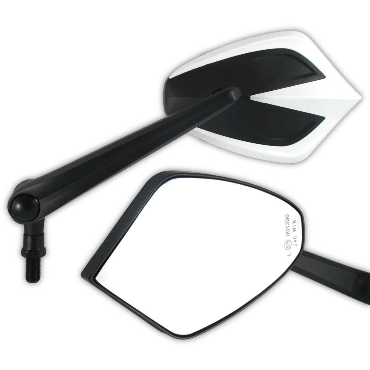 Lenkerspiegel Paar Progress-Line Move, Weiß, Alu & ABS, E-geprüft, M10 Gewinde