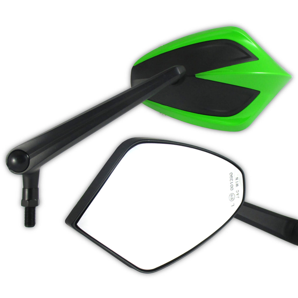 Lenkerspiegel Paar Progress-Line Move, Grün, Alu & ABS, E-geprüft, M10 Gewinde