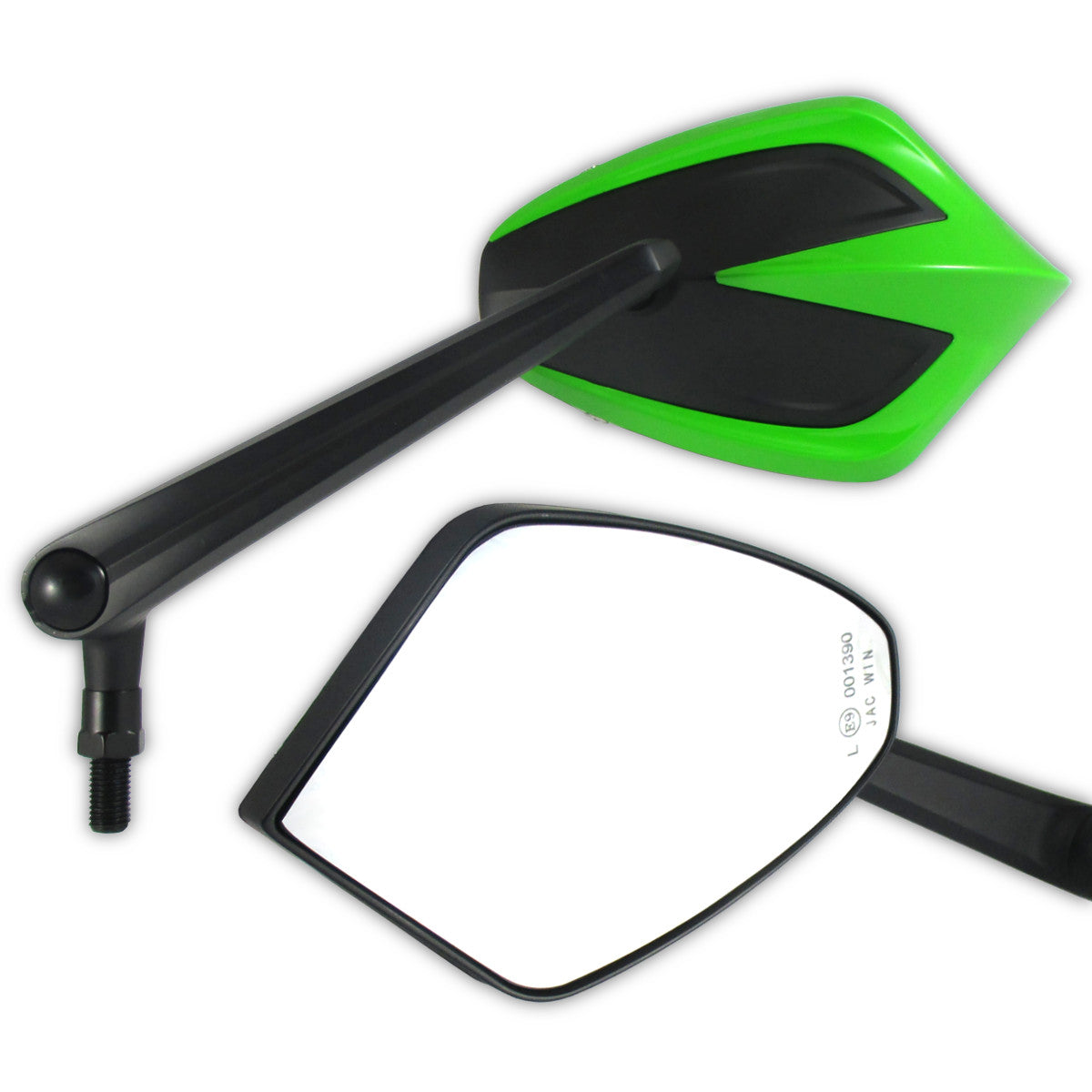 Lenkerspiegel Paar Progress-Line Move, Grün, Alu & ABS, E-geprüft, M10 Gewinde