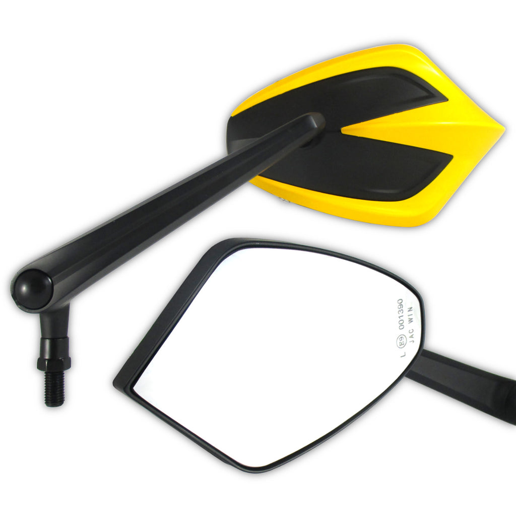 Lenkerspiegel Paar Progress-Line Move, Gelb, Alu & ABS, E-geprüft, M10 Gewinde