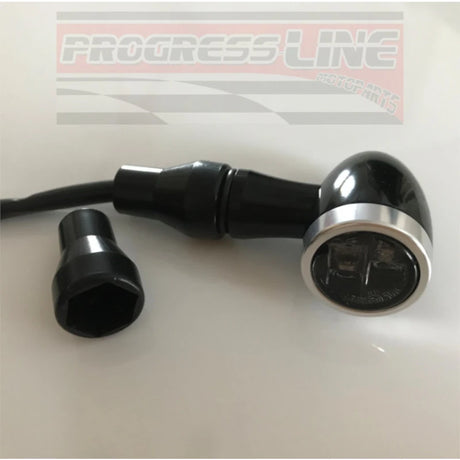 Blinker Abdeckhülsen Set Progress-Line Schwarz für M8 Gewinde 4 Stück