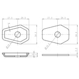 Blinker Montageplatten für Suzuki Modelle, ABS, 48x34 mm
