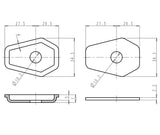 Blinker Montageplatten für Suzuki Modelle, ABS, 48x34 mm