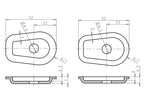 Blinker Montageplatten für Kawasaki Modelle, ABS, 52x35 mm